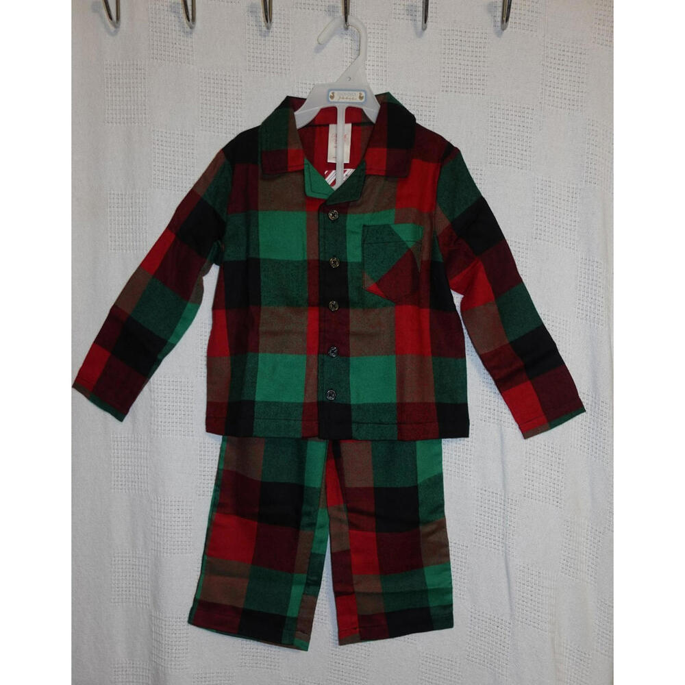 BRAND NEW NORTH POLE TODDLER 2-PIECE PLAID CHRISTMAS PAJAMA SET SIZE 2T